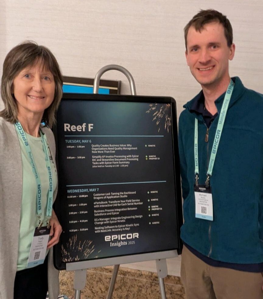 Trudy Pogue and Michael Bayley from Innovative Automation attend and speak at Epicor Insights 2025