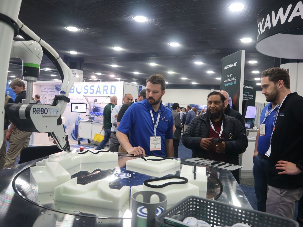 Live RoboTape or RoboClip automation demo running at a tradeshow